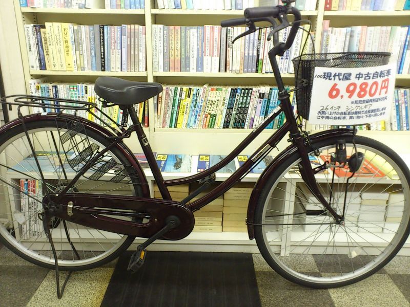 中古自転車〕シティサイクル ママチャリ 26ンチ シングル ブラウン 
