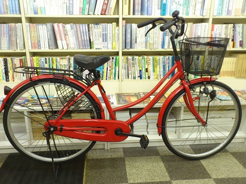 中古自転車〕シティサイクル ママチャリ 26ンチ シングル タイヤ新品 