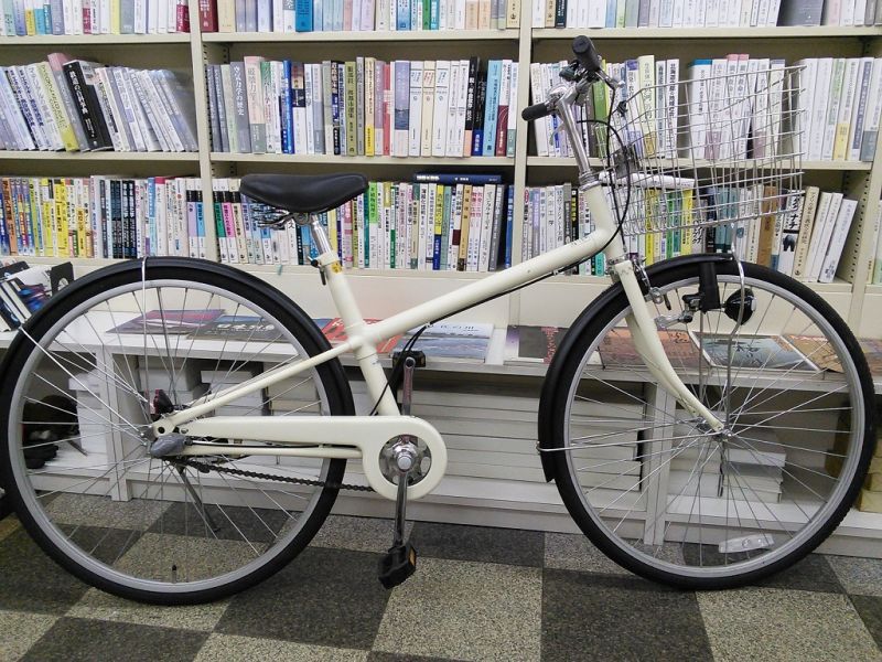 中古自転車 良品計画 無印良品 シティサイクル 26インチ 内装3段 大型ステンレスカゴ ベージュ マットブラック 古本と中古自転車の現代屋 中古自転車 良品計画 無印良品 シティサイクル 26インチ 内装3段 大型ステンレスカゴ ベージュ マットブラック 古本と中古自転車の現代屋