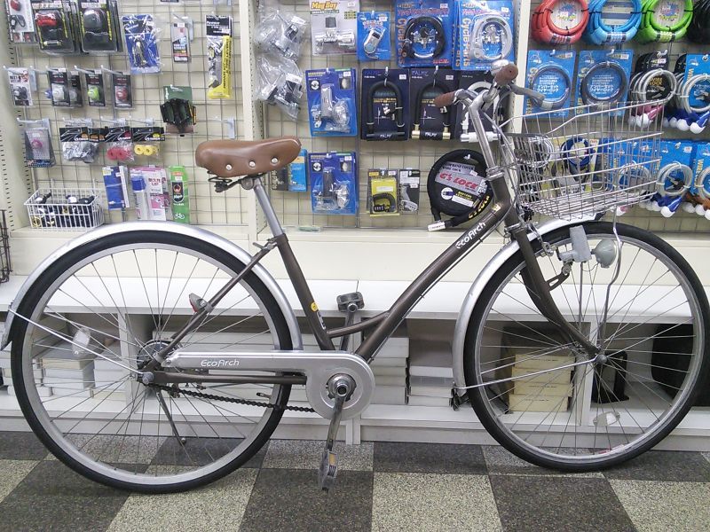 中古自転車〕ブリヂストン 26インチ シングル ステンレスカゴ BAA 