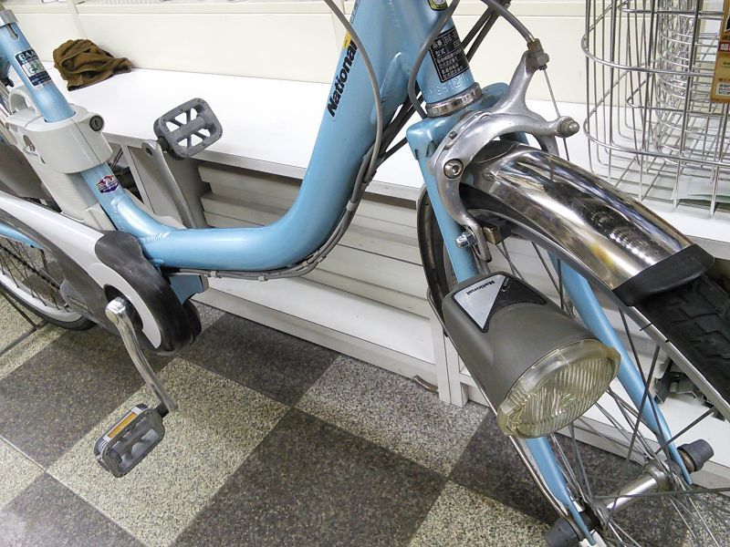 〔中古自転車〕ナショナル ViVi マミーポケット大型カゴ仕様 電動アシスト自転車 24×26ンチ 内装3段 アルミ