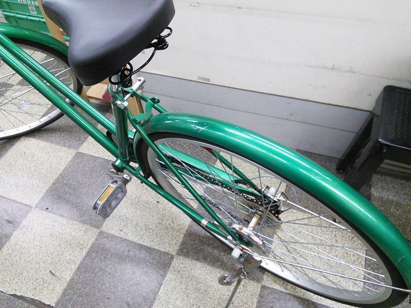 中古自転車〕シティサイクル 27インチ 外装6段 グリーン - 古本と中古自転車の現代屋