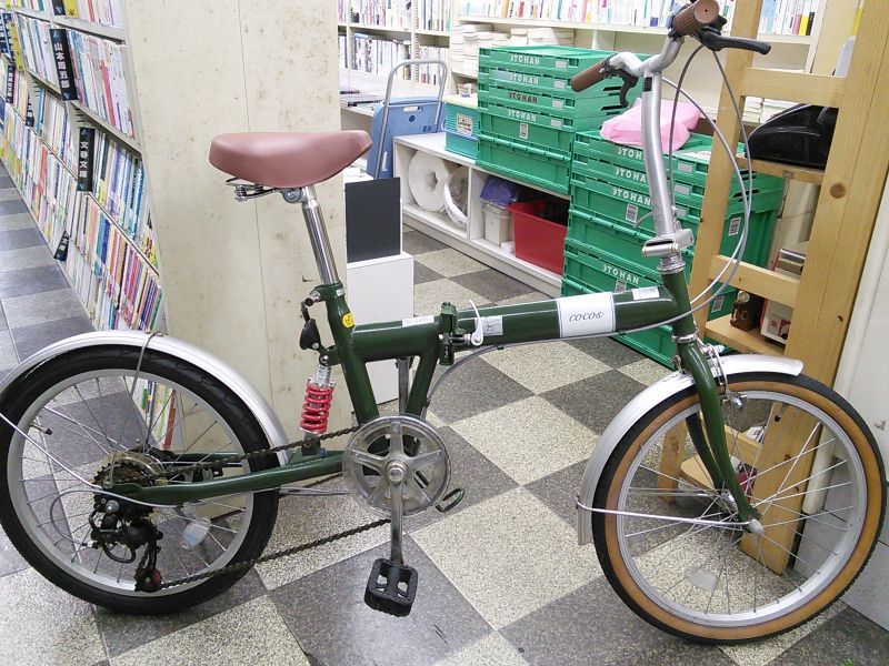中古自転車 折りたたみ自転車 インチ 外装6段変速 リアサスペンション グリーン 古本と中古自転車の現代屋