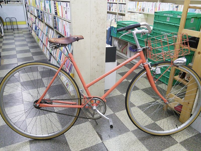 中古自転車 シティサイクル 27インチ シングル リアコースターブレーキ オレンジ 古本と中古自転車の現代屋 中古自転車 シティサイクル 27インチ シングル リアコースターブレーキ オレンジ 古本と中古自転車の現代屋