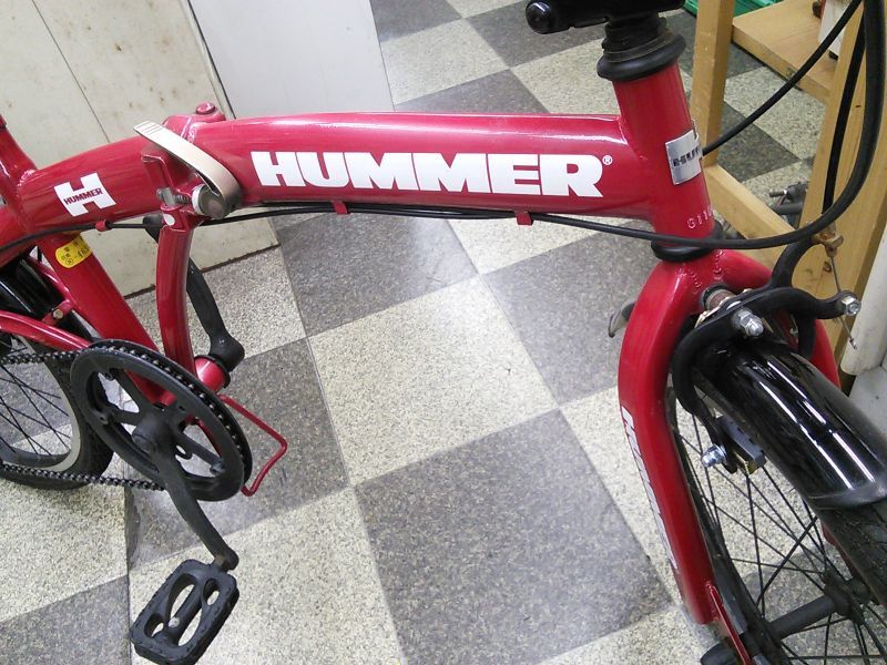 〔中古自転車〕HUMMER ハマー 折りたたみ自転車 20インチ 外装6段変速 レッド - 古本と中古自転車の現代屋