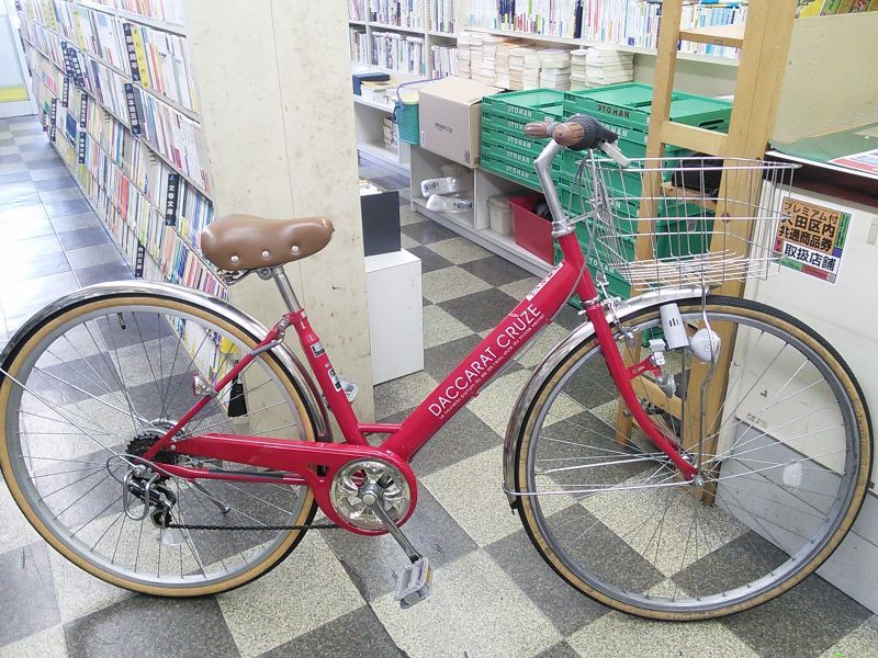 中古自転車 シティサイクル 27インチ 外装6段変速 大型ステンレスカゴ Baa自転車安全基準適合 レッド 古本と中古自転車の現代屋 中古自転車 シティサイクル 27インチ 外装6段変速 大型ステンレスカゴ Baa自転車安全基準適合 レッド 古本と中古自転車の現代屋