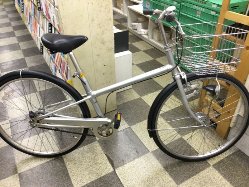 中古自転車 良品計画 無印良品 シティサイクル 26インチ シングル オートライト ステンレスカゴ ローラーブレーキ タイヤ新品 シルバー ブラック 古本と中古自転車の現代屋 中古自転車 良品計画 無印良品 シティサイクル 26インチ シングル オートライト ステンレスカゴ ローラーブレーキ タイヤ新品 シルバー ブラック 古本と中古自転車の現代屋