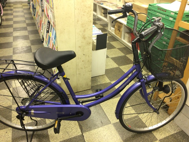 〔中古自転車〕シティサイクル ママチャリ 24インチ 内装3段変速 パープル - 古本と中古自転車の現代屋