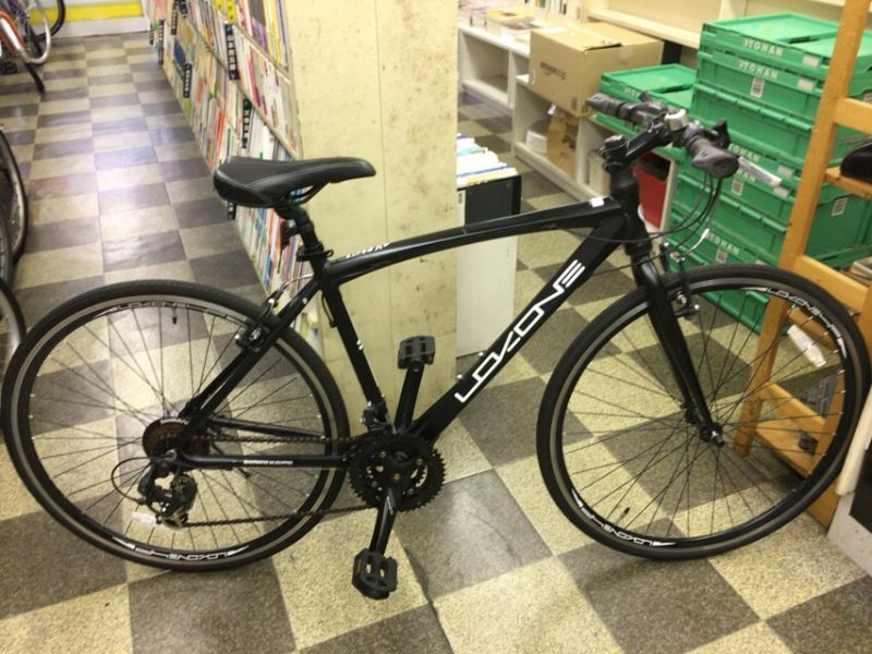 中古自転車 クロスバイク 700 25c 3 7段変速 アルミフレーム Vブレーキ ブラック 古本と中古自転車の現代屋