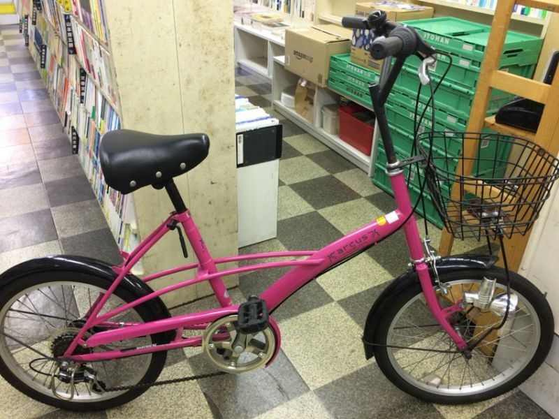 中古自転車 ミニベロ 小径車 インチ 6段変速 ピンク 古本と中古自転車の現代屋 中古自転車 ミニベロ 小径車 インチ 6段変速 ピンク 古本と中古自転車の現代屋