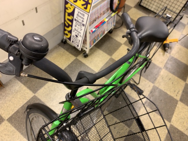 中古自転車〕シティサイクル ママチャリ 26インチ シングル ノーパンクタイヤ ライトグリーン - 古本と中古自転車の現代屋