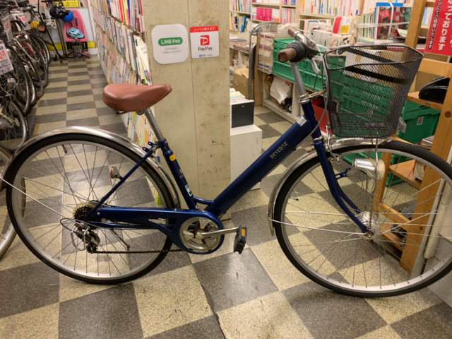 中古自転車〕シティサイクル 27インチ 外装6段変速 LEDオートライト ...
